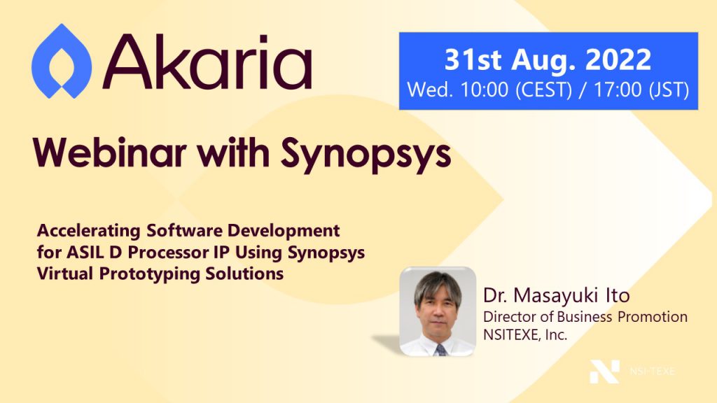 Webinar with Synopsys at 31st August 2022